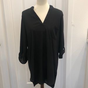 Black V-Neck Tunic